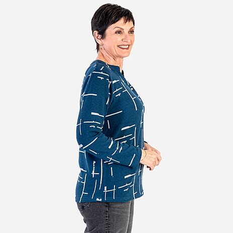 Sugar Crisp Granded Collar Blouse (Size M) - Navy