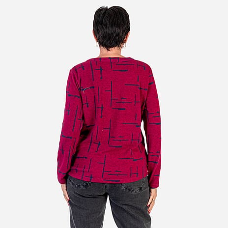 Sugar Crisp Granded Collar Blouse (Size M) - Wine