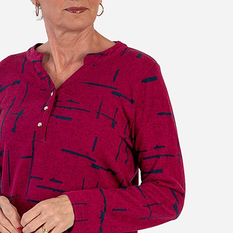 Sugar Crisp Granded Collar Blouse (Size XL) - Wine