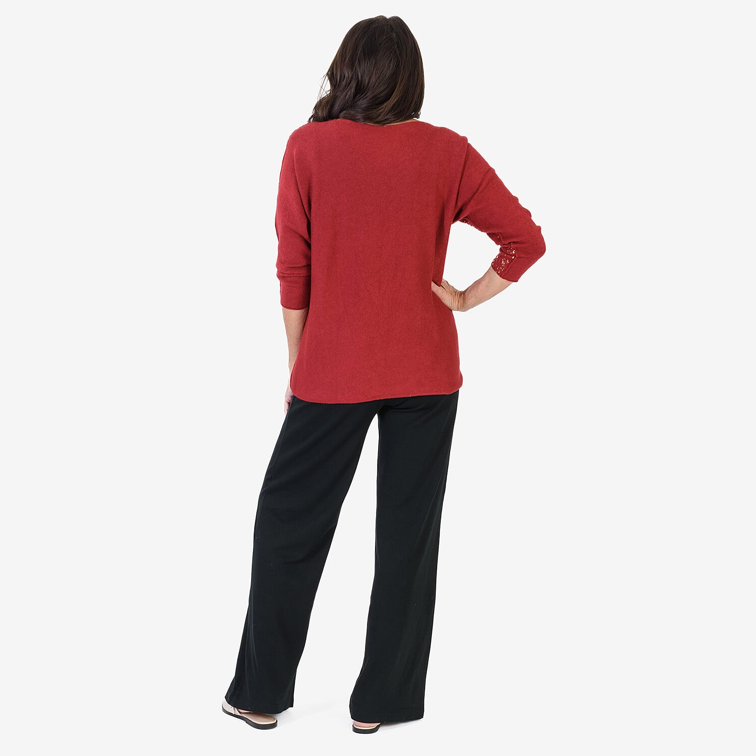 Sugar Crisp Foil Printed Embellished Jumper (One Size) - Red