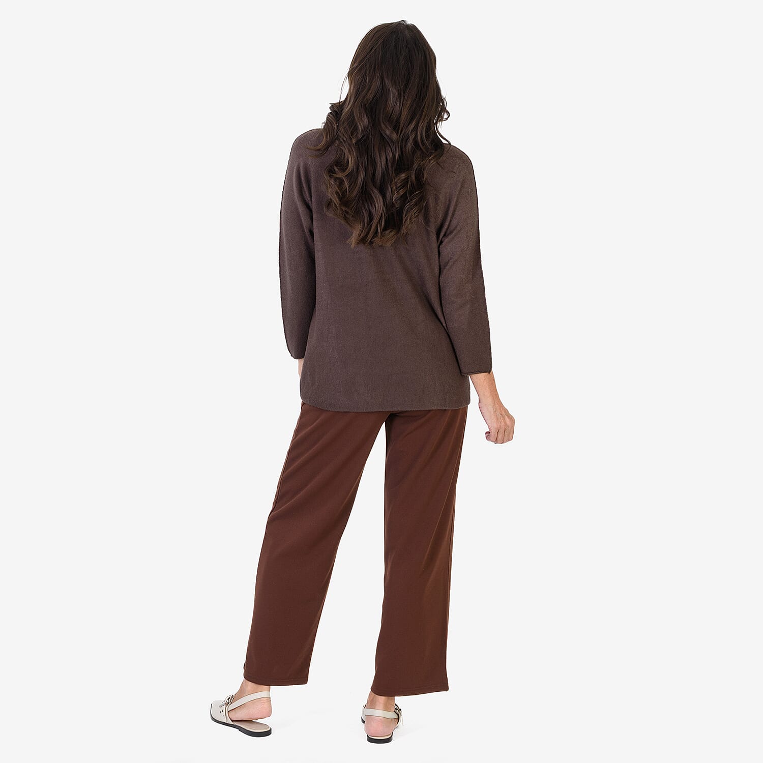 Sugar Crisp Foil Printed Embellished Jumper (One Size) - Chocolate Brown