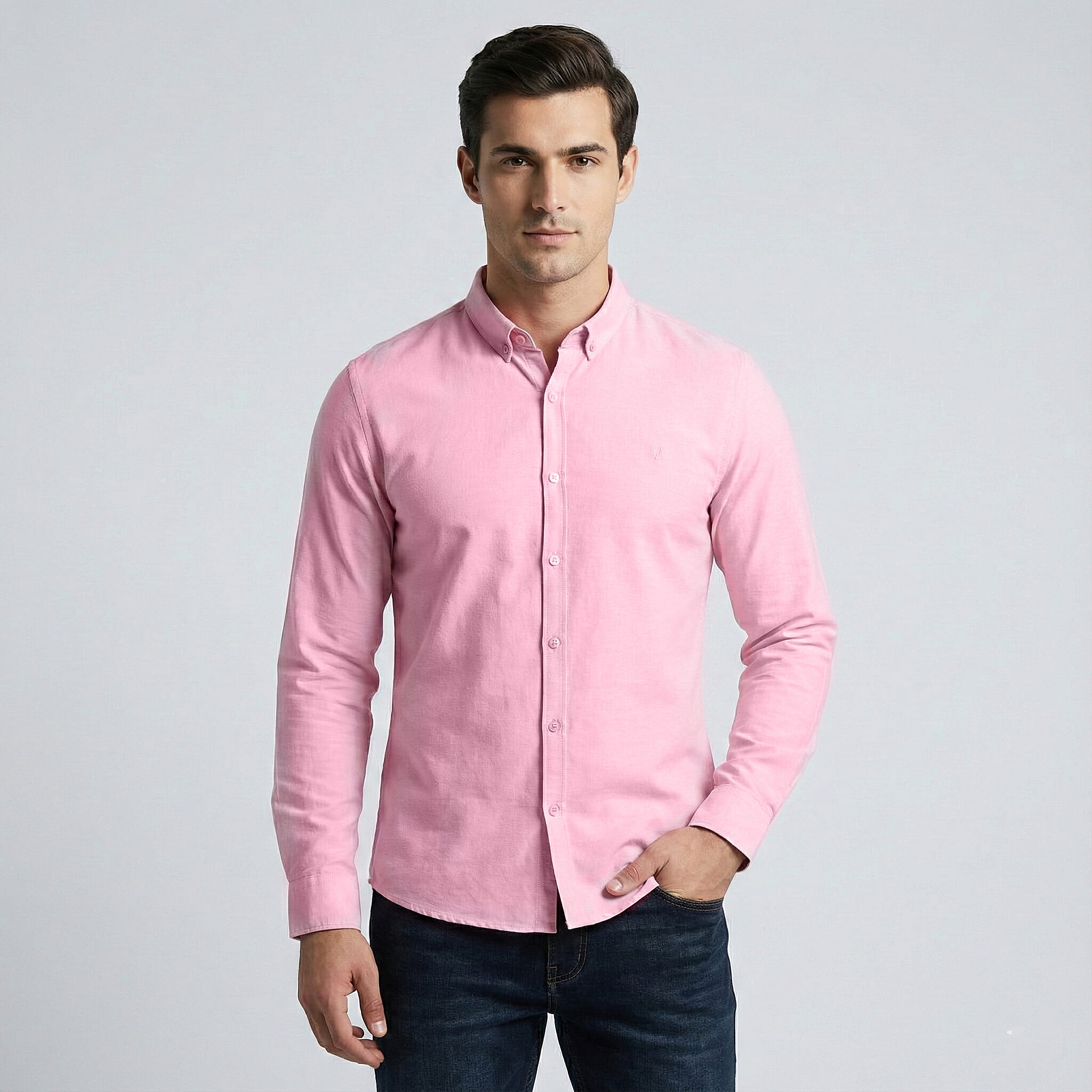 JJ Willis Mens Long Sleeve Shirt (Size XL) - Pink