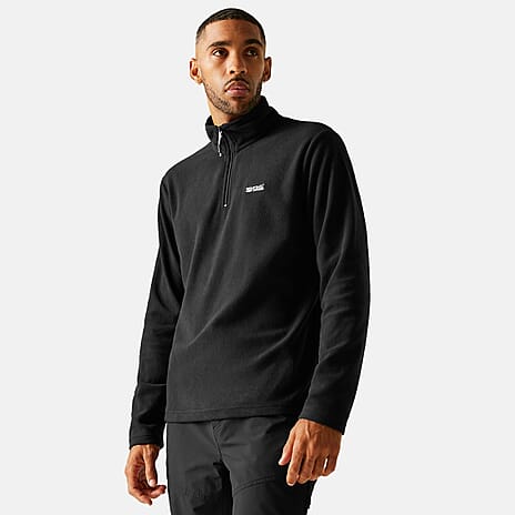 Regatta Mens Lightweight Half Zip Fleece (Size L) - Black