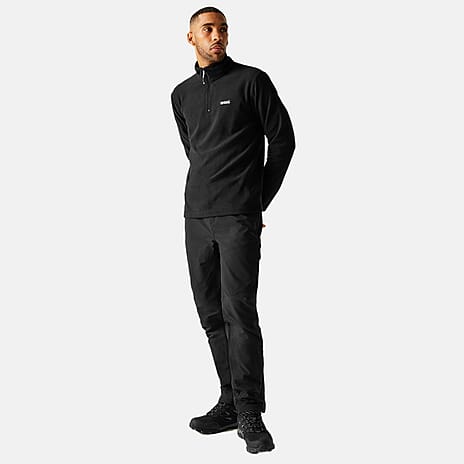 Regatta Mens Lightweight Half Zip Fleece (Size XXXL) - Black