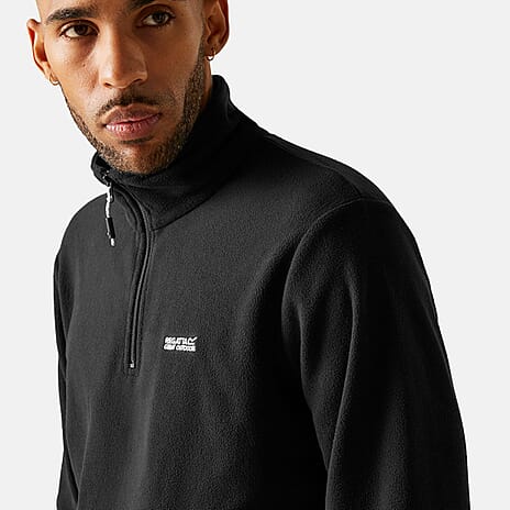 Regatta Mens Lightweight Half Zip Fleece (Size 4XL) - Black