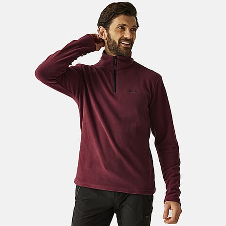 Regatta Mens Lightweight Half-Zip Fleece (Size M) - Dark Maroon