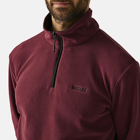 Regatta Mens Lightweight Half-Zip Fleece (Size XL) - Dark Maroon