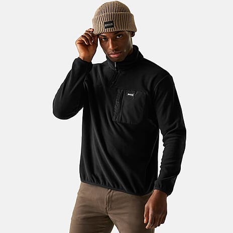 Regatta Mens Micro-Fleece Half-Zip Jacket (Size XXL) - Black