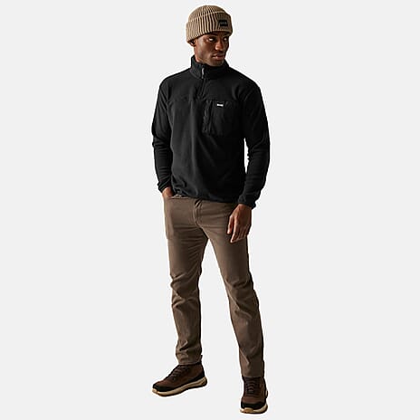 Regatta Mens Micro-Fleece Half-Zip Jacket (Size XXL) - Black