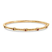 EverTrue African Ruby Bamboo Bangle in Yellow Gold Plated