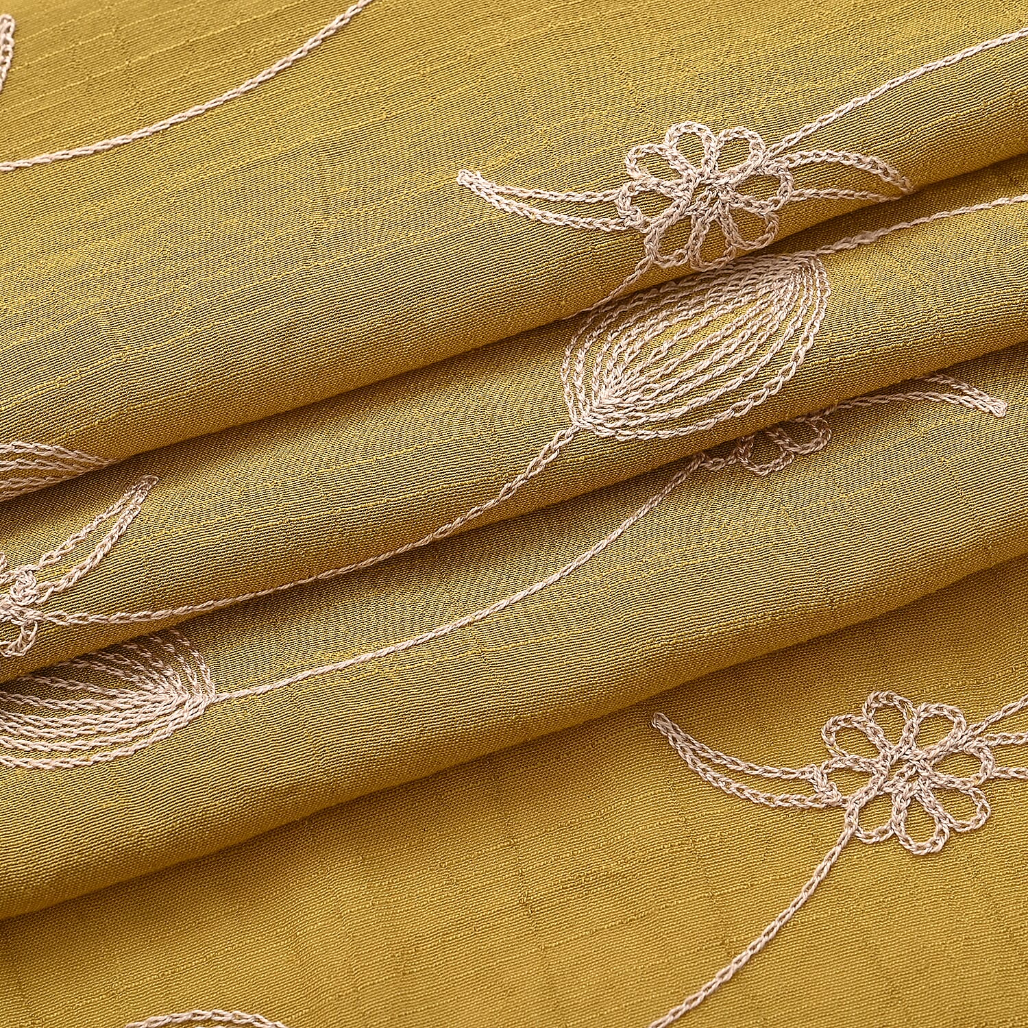 Super Soft Oversized Floral Embroidery Scarf (180 x 65cm) - Mehandi Green