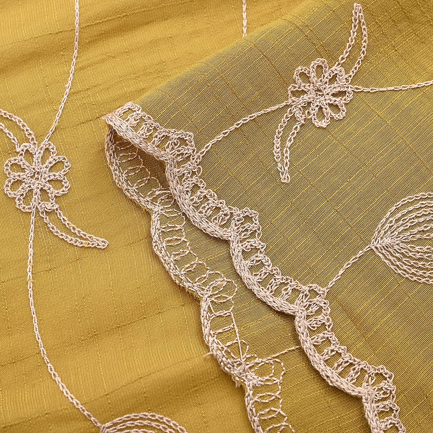 Super Soft Oversized Floral Embroidery Scarf (180 x 65cm) - Mehandi Green