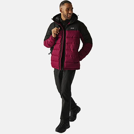 Regatta Mens Padded Jacket With Hood (Size XXL) - Maroon