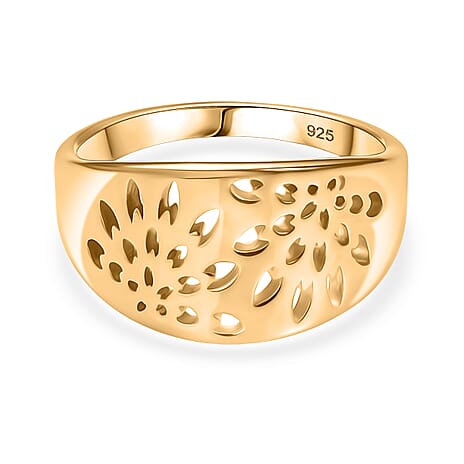 18K Yellow Gold Plated Sterling Silver Ring