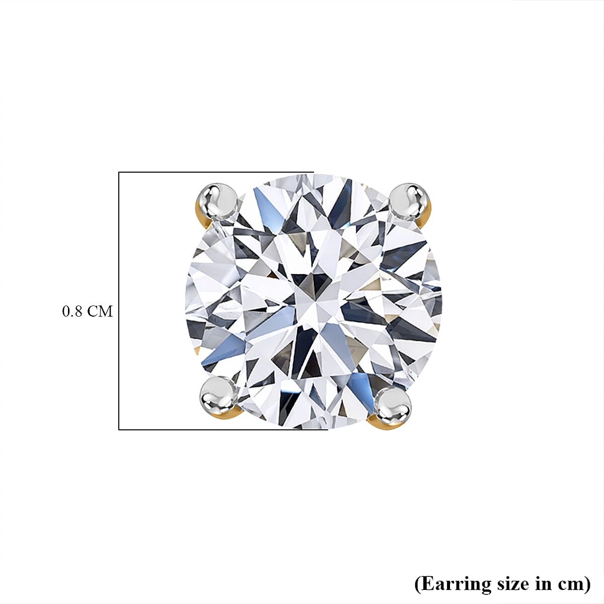 Luxuriant Lab Grown Diamond (SI-GH) Earring with Push Back in 18K Vermeil Yellow Gold Plated Sterling Silver 3.00 Ct.