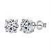 LUXURIANT 3 Ct. Lab Grown Diamond Solitaire Earrings in 18K Vermeil Rose Gold Plated Sterling Silver