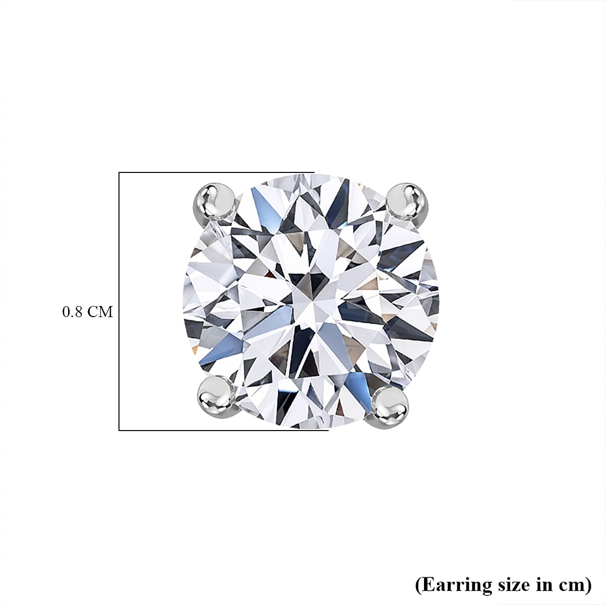 Luxuriant Lab Grown Diamond (SI-GH) Earring with Push Back in Rhodium Overlay Sterling Silver 3.00 Ct.