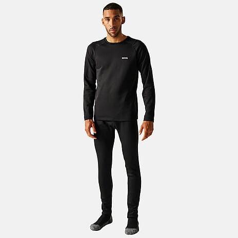 Regatta Mens Supersoft Thermal Baselayer Set (Size L) - Black