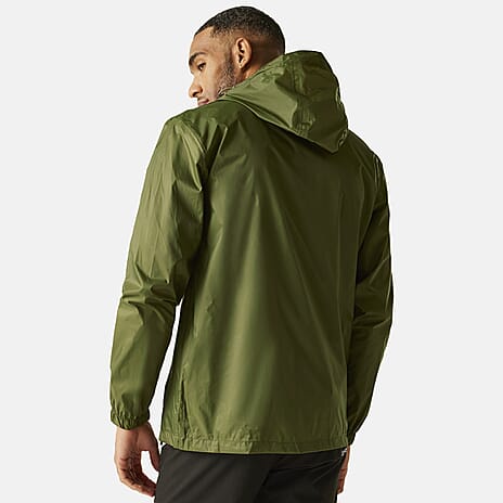Regatta Mens Pack-It Waterproof Jacket (Size L) - Nephite Green