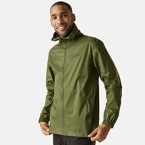 Regatta Mens Pack-It Waterproof Jacket (Size M) - Nephite Green