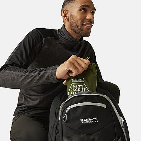 Regatta Mens Pack-It Waterproof Jacket (Size M) - Nephite Green