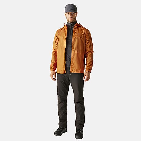Regatta Mens Pack-It Waterproof Jacket (Size L) - Orange