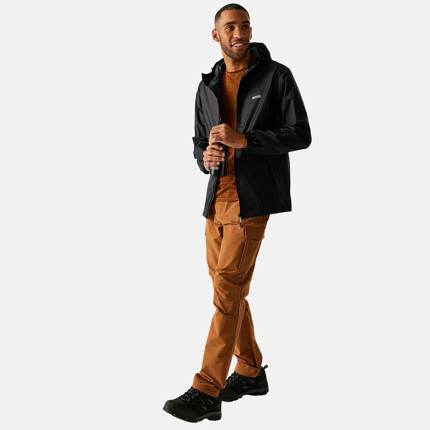 Regatta-Mens-Waterproof-Breathable-Jacket-Size-M-Black