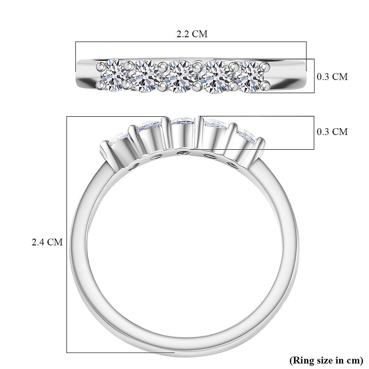Luxuriant Lab Grown Diamond Ring in Sterling Silver