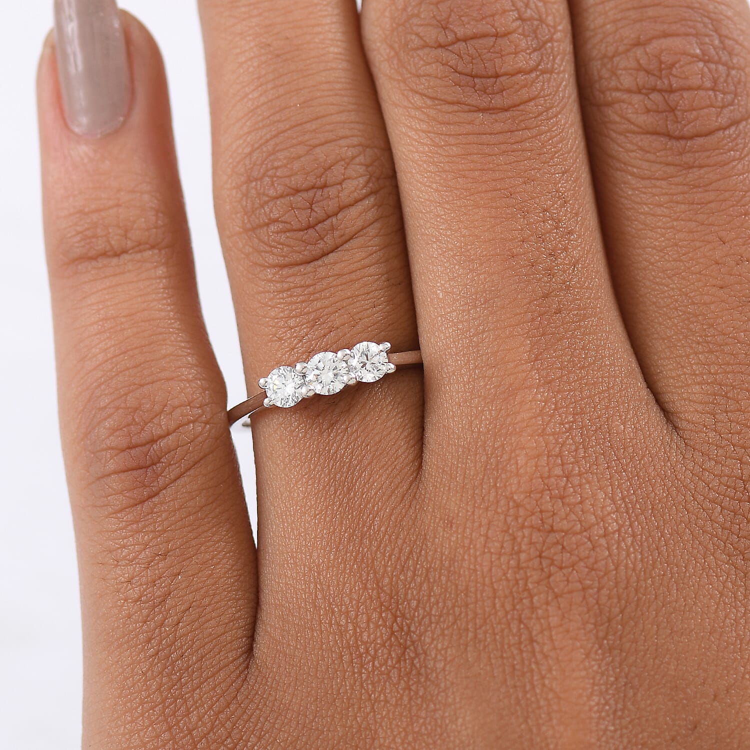 Luxuriant Lab Grown Diamond Band Ring in Sterling Silver