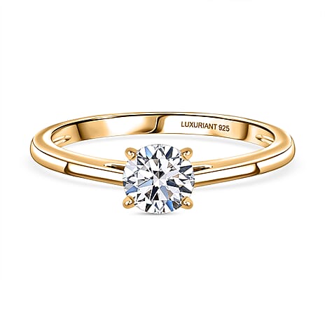 Luxuriant Lab Grown Diamond Solitaire Ring in Rhodium OverlaySterling Silver  0.528  Ct.