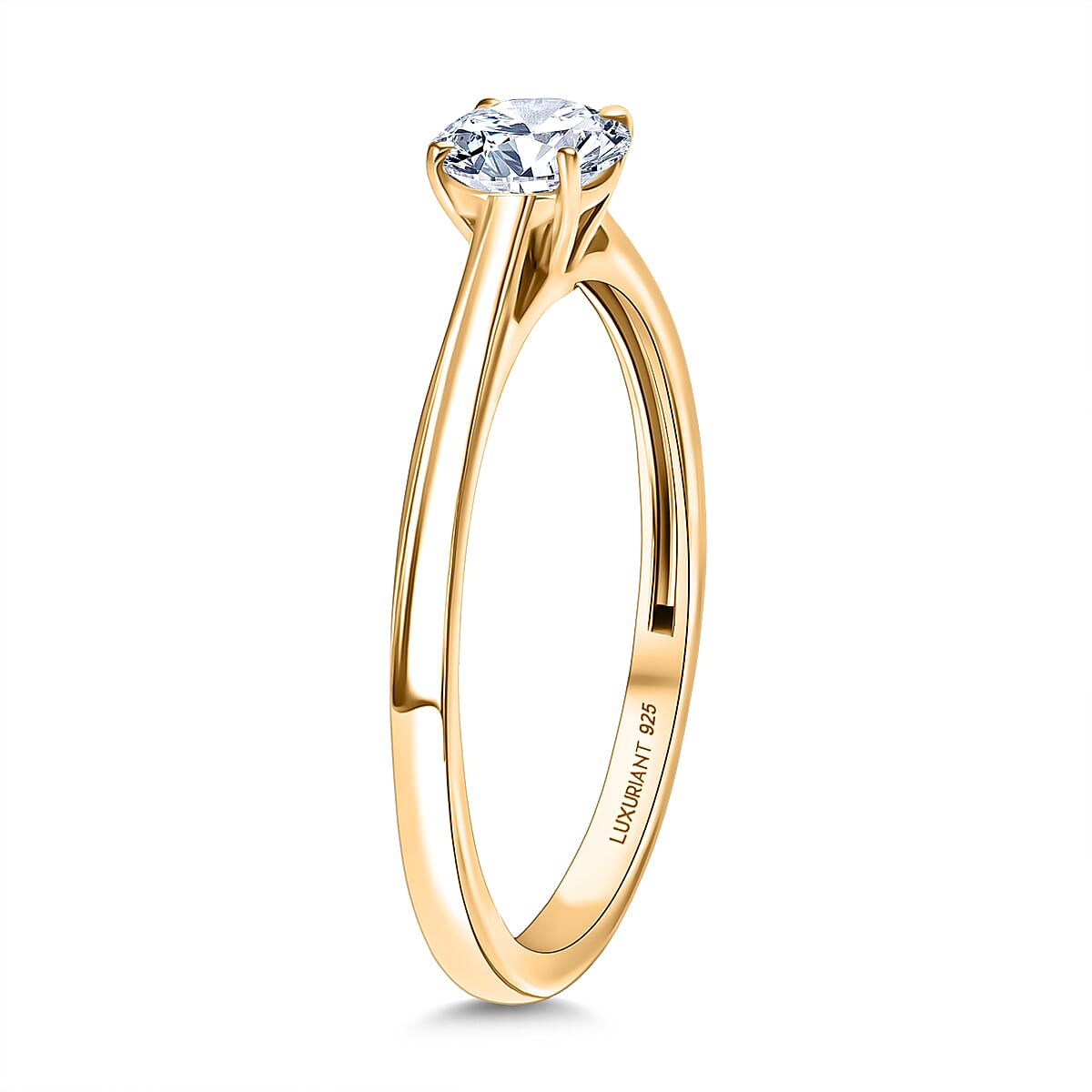 Luxuriant Lab Grown Diamond Solitaire Ring in Rhodium OverlaySterling Silver  0.528  Ct.