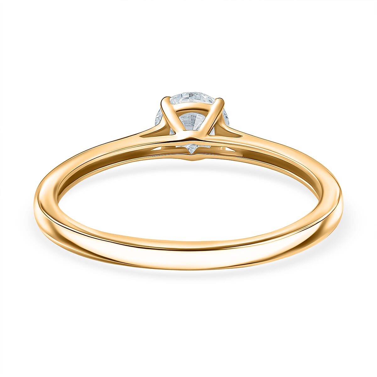 Luxuriant Lab Grown Diamond Solitaire Ring in Rhodium OverlaySterling Silver  0.528  Ct.