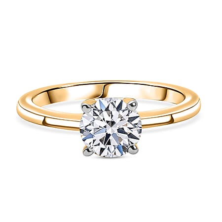 LUXURIANT 1 Ct. Lab Grown Diamond Solitaire Ring in 18K Vermeil Yellow Gold Sterling Silver