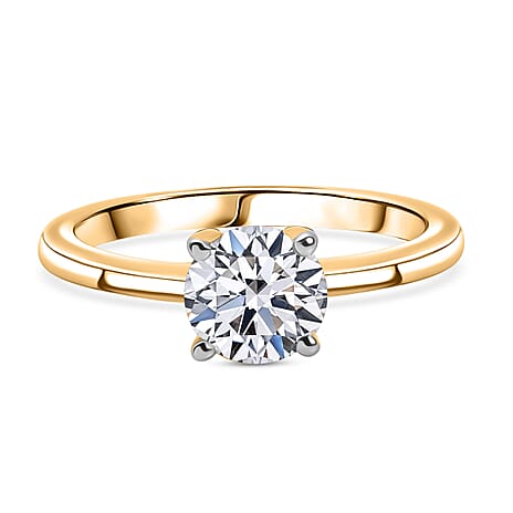 Luxuriant Lab Grown Diamond Solitaire Ring in 18K YG VermeilSterling Silver  1.030  Ct.