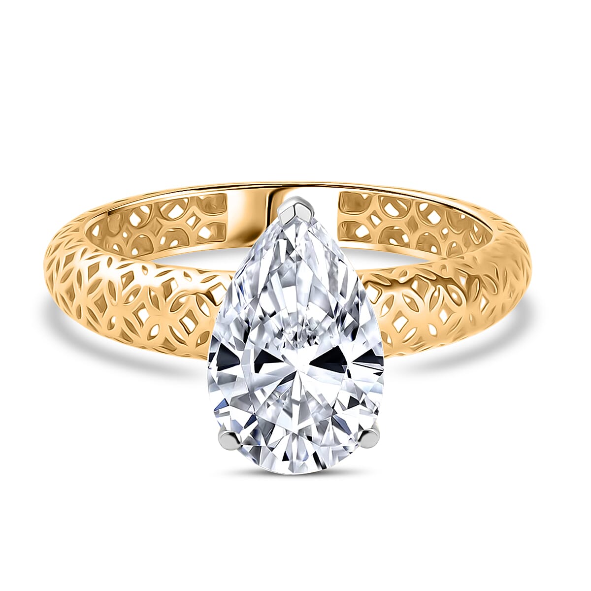 9K Yellow Gold IGI Certified Lab Grown Diamond (VS-EF) Solitaire Ring 2.00 Ct.