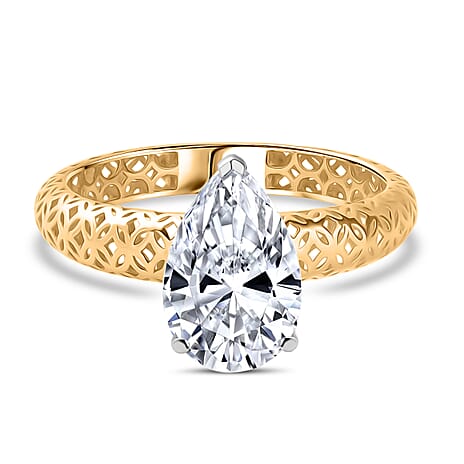 9K Yellow Gold IGI Certified Lab Grown Diamond (VS-EF) Solitaire Ring 2.00 Ct.