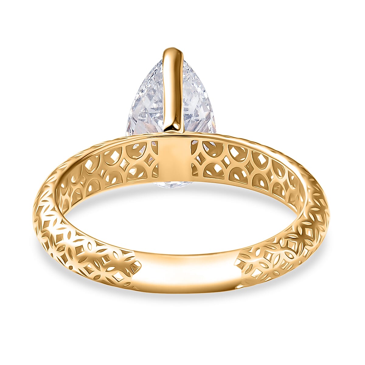 9K Yellow Gold IGI Certified Lab Grown Diamond (VS-EF) Solitaire Ring 2.00 Ct.