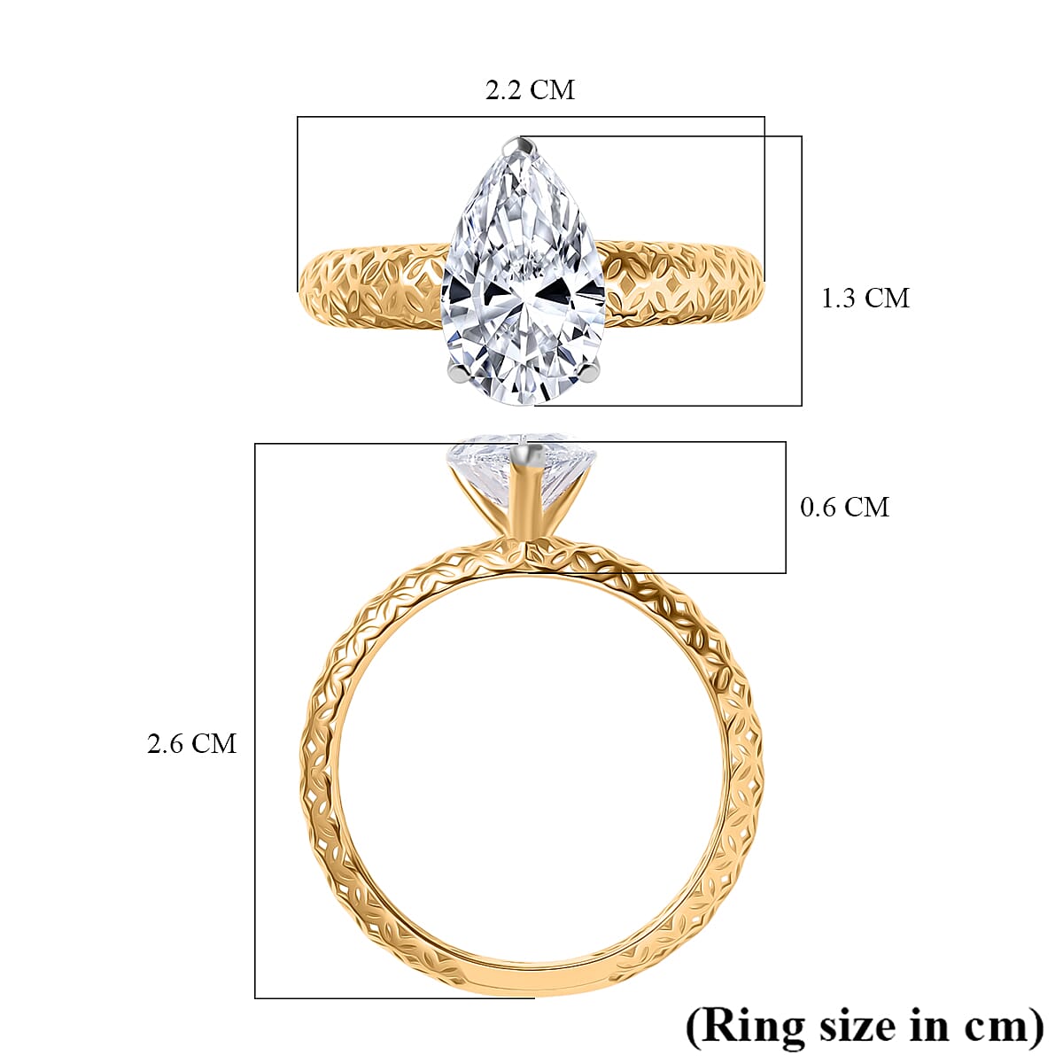9K Yellow Gold IGI Certified Lab Grown Diamond (VS-EF) Solitaire Ring 2.00 Ct.