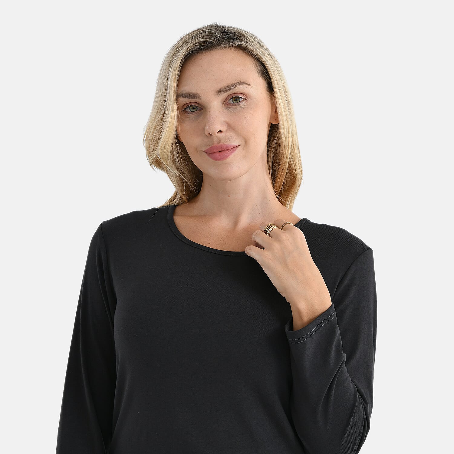 La Marey Viscose Classic Round Neck T-Shirt (Size XL) - Dark Gray