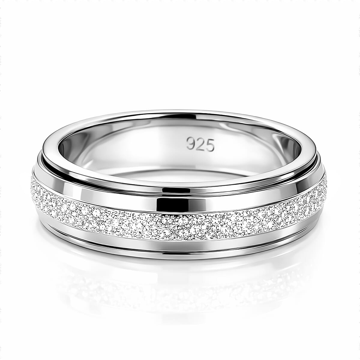 Italian Made- 925 Sterling Silver Band Ring