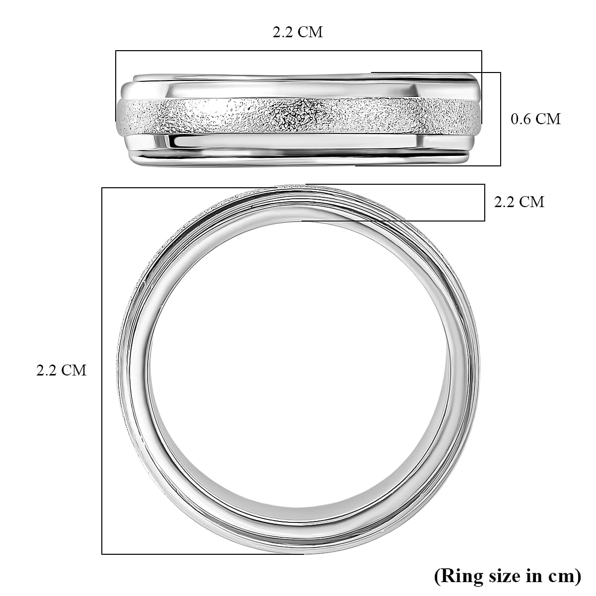 Italian Made- 925 Sterling Silver Band Ring