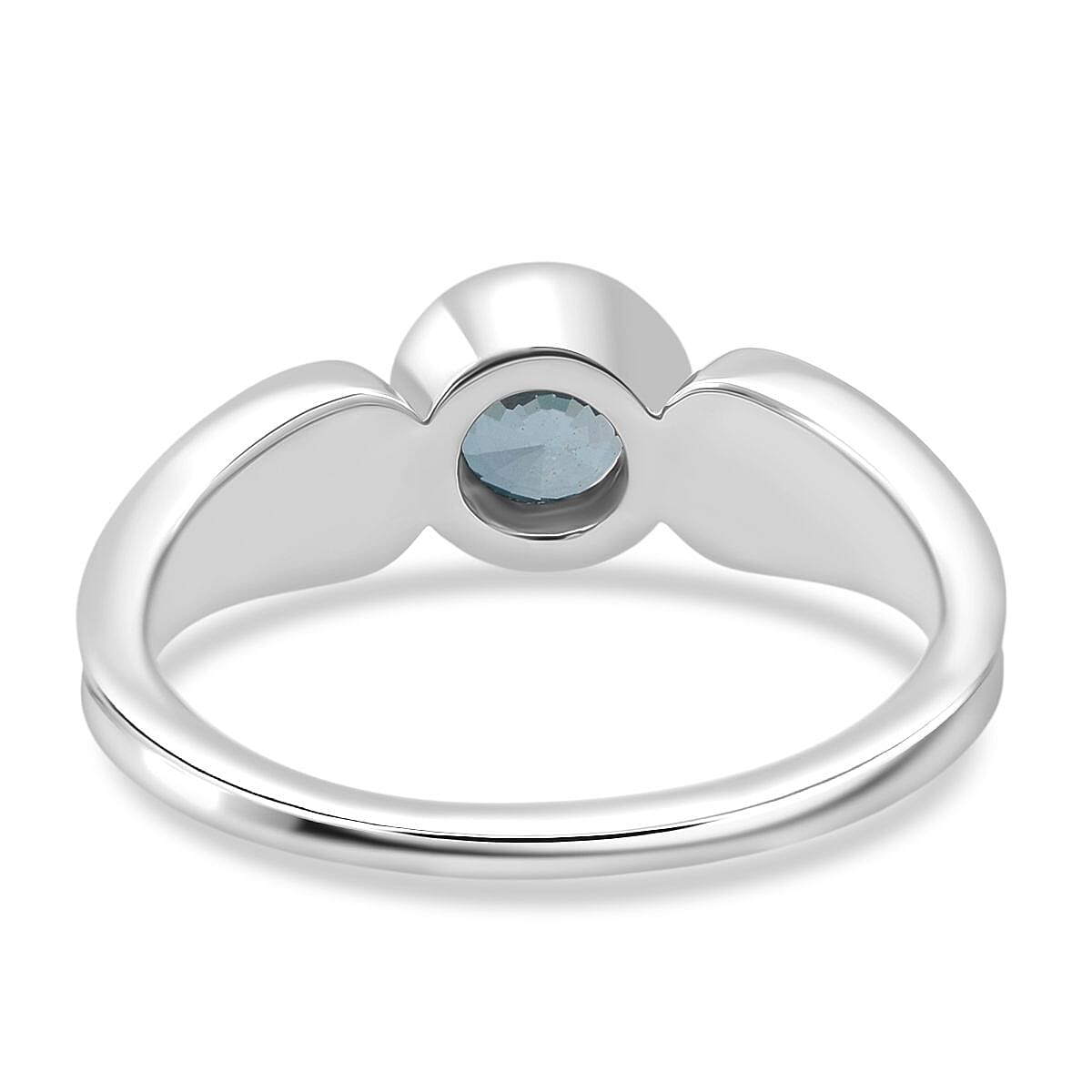 D'Joy Blue Zircon Ring in Rhodium Overlay Sterling Silver 1.33 Ct.