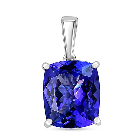 Rhapsody 950 Platinum AAAA Tanzanite Solitaire Pendant 4.30 Ct, Platinum Wt. 2.29 Gms.