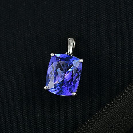 Rhapsody 950 Platinum AAAA Tanzanite Solitaire Pendant 4.30 Ct, Platinum Wt. 2.29 Gms.
