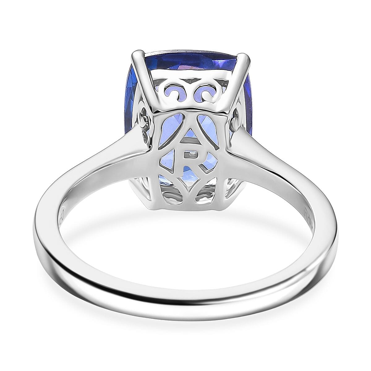 Rhapsody 950 Platinum AAAA Tanzanite Solitaire Ring 4.54 Ct, Platinum Wt. 4.87 Gms.