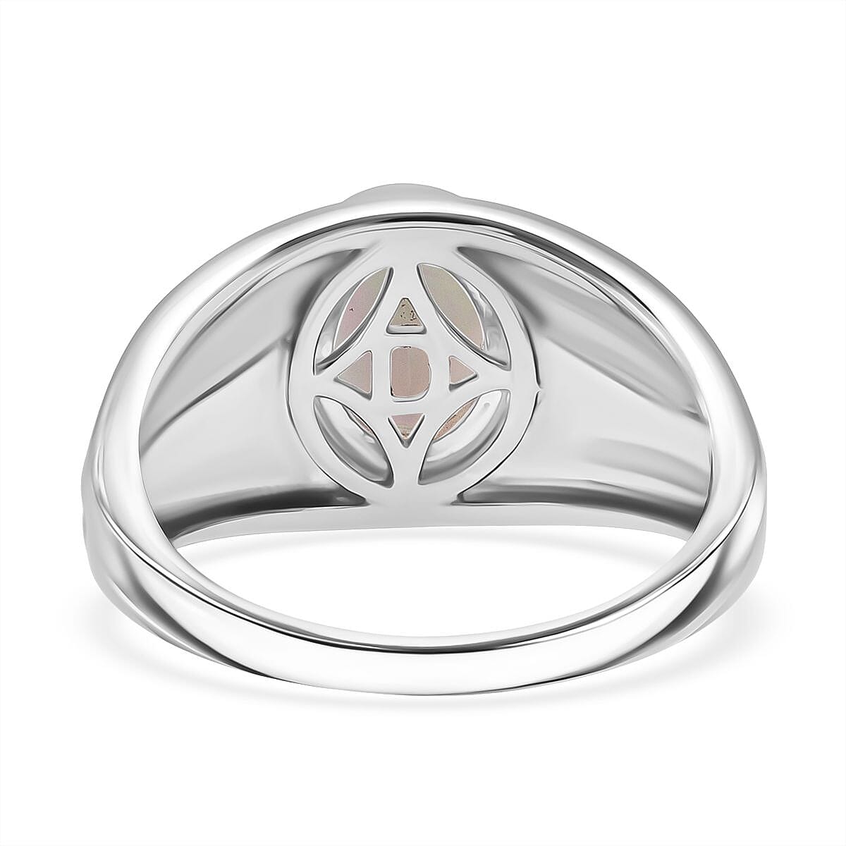 D'Joy Ethiopian Opal Ring in Rhodium Overlay Sterling Silver 1.12 Ct, Silver Wt. 5.00 Gms.