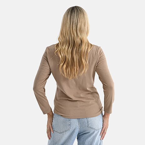La Marey Classic Stretch Rayon Top (Size 16 To 18) - Dark Beige