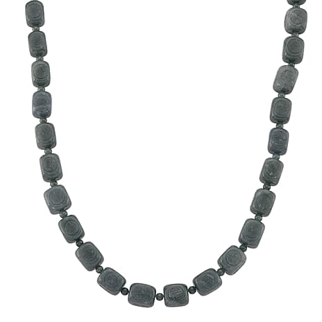 Natural Type A Jadeite Beads Necklace (Size 20 - 2 Ext) with Lobster Clasp in Rhodium Overlay Sterling Silver 610.00 Ct.