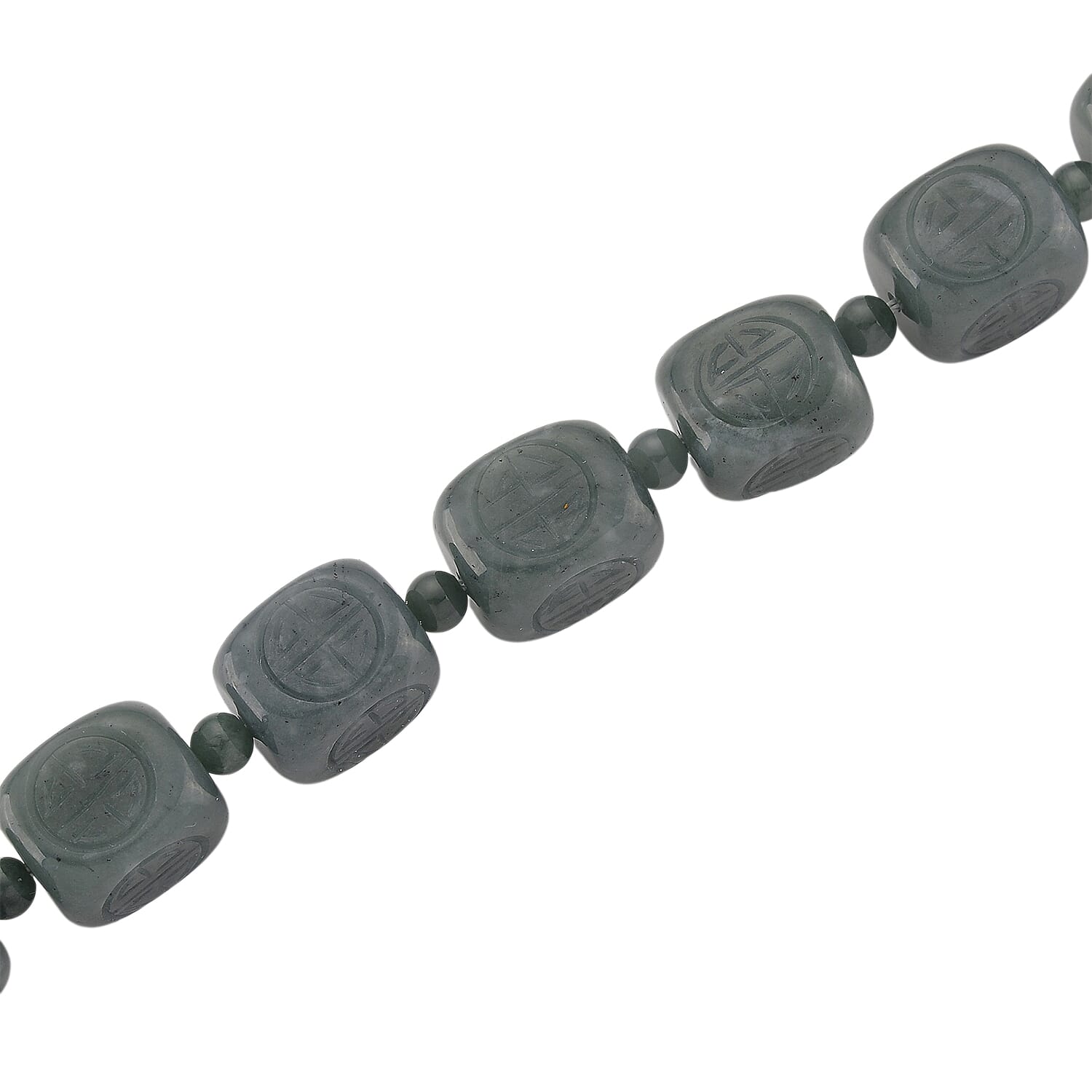 Natural Type A Jadeite Beads Necklace (Size 20 - 2 Ext) with Lobster Clasp in Rhodium Overlay Sterling Silver 610.00 Ct.