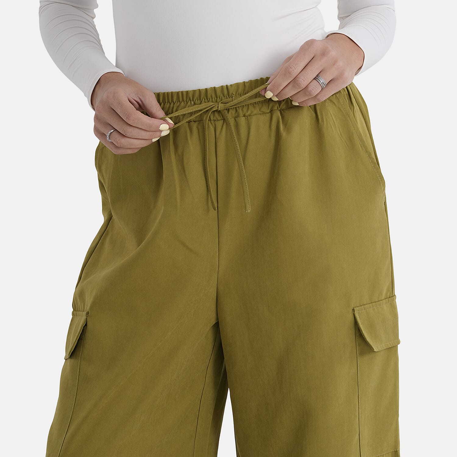 & Maisi Lightweight Cargo Trousers with Elasticated Waist
